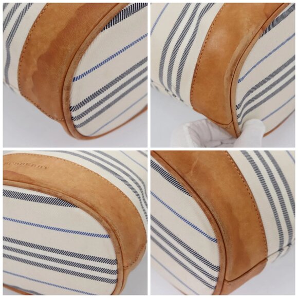 BURBERRY Backpack Canvas White Brown Auth th5698 - Picture 14 of 16